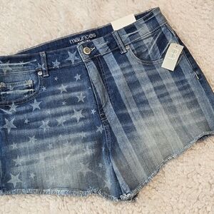 Maurices Star Pattern Denim Shorts
